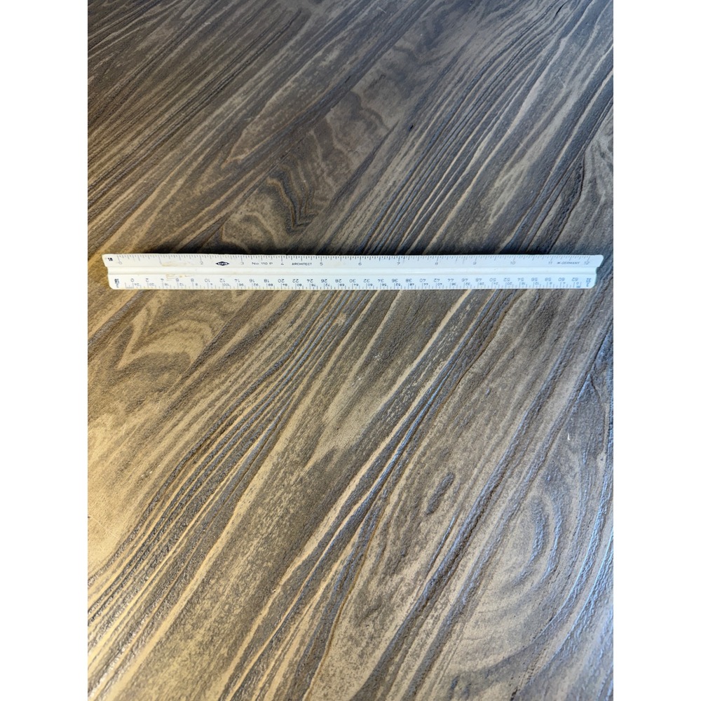 Vintage Alvin Triangular Architect Scale Ruler 12 Inch #110 P White West Germany